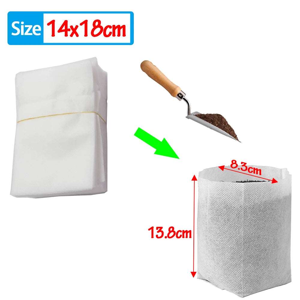 100-500Pcs Nursery Plant Grow Bags Non-woven Fabric Bags