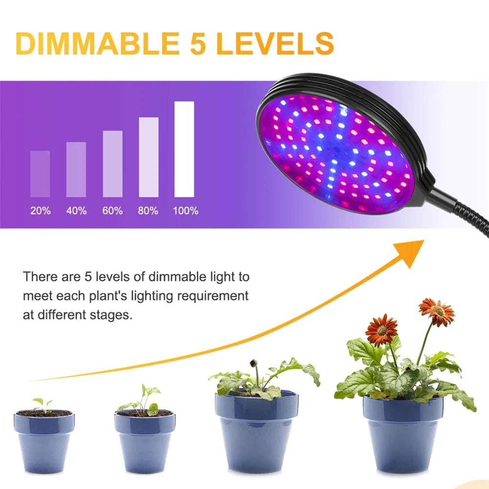 60W LED plant grow light with clip control dimming