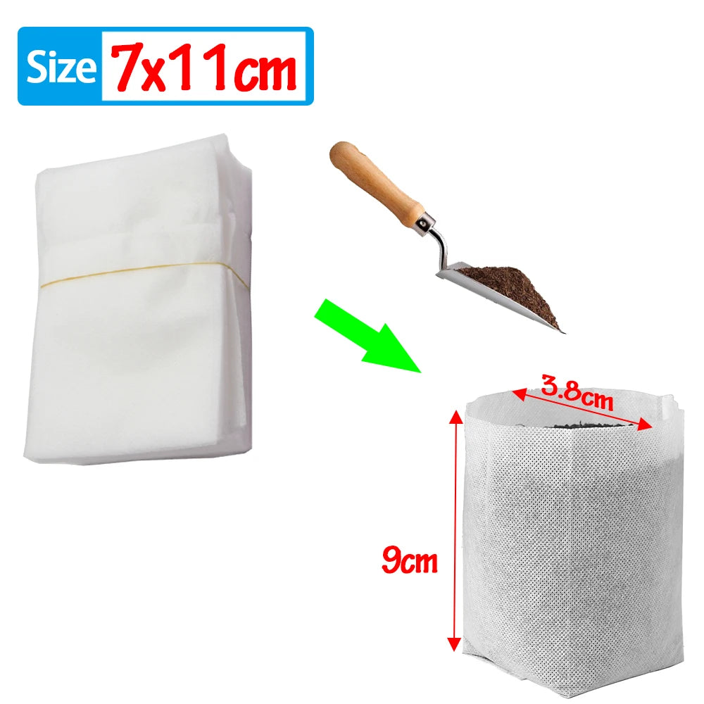 100-500Pcs Nursery Plant Grow Bags Non-woven Fabric Bags 