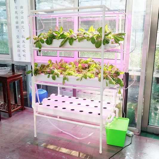 Led grow lighting hydroponic planter hydroponic nft system