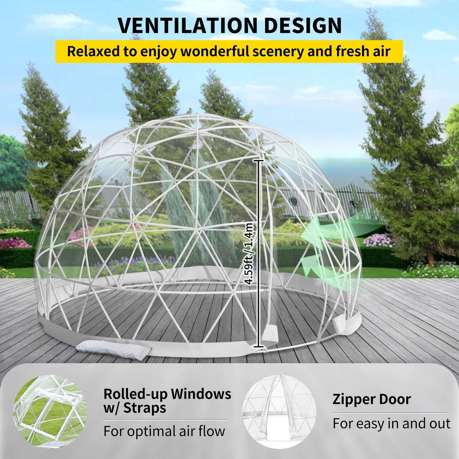 Cover Geodesic Greenhouse Dome for Outdoor Sunbubble