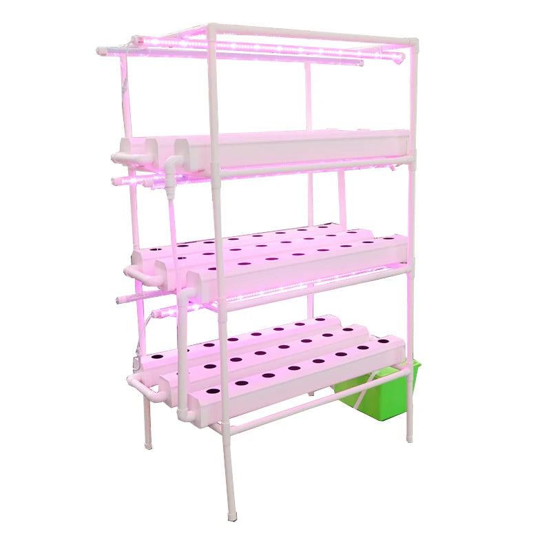 Led grow lighting hydroponic planter hydroponic nft system