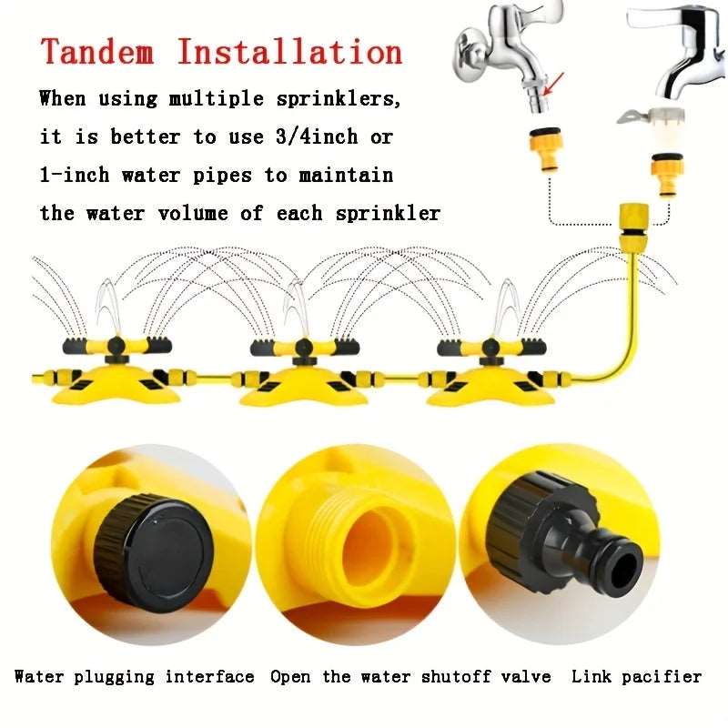 360° Automatic Rotating Trigeminal Sprinkler For Irrigation