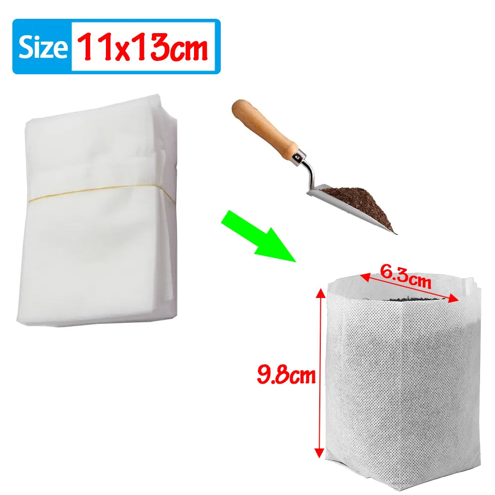 100-500Pcs Nursery Plant Grow Bags Non-woven Fabric Bags 