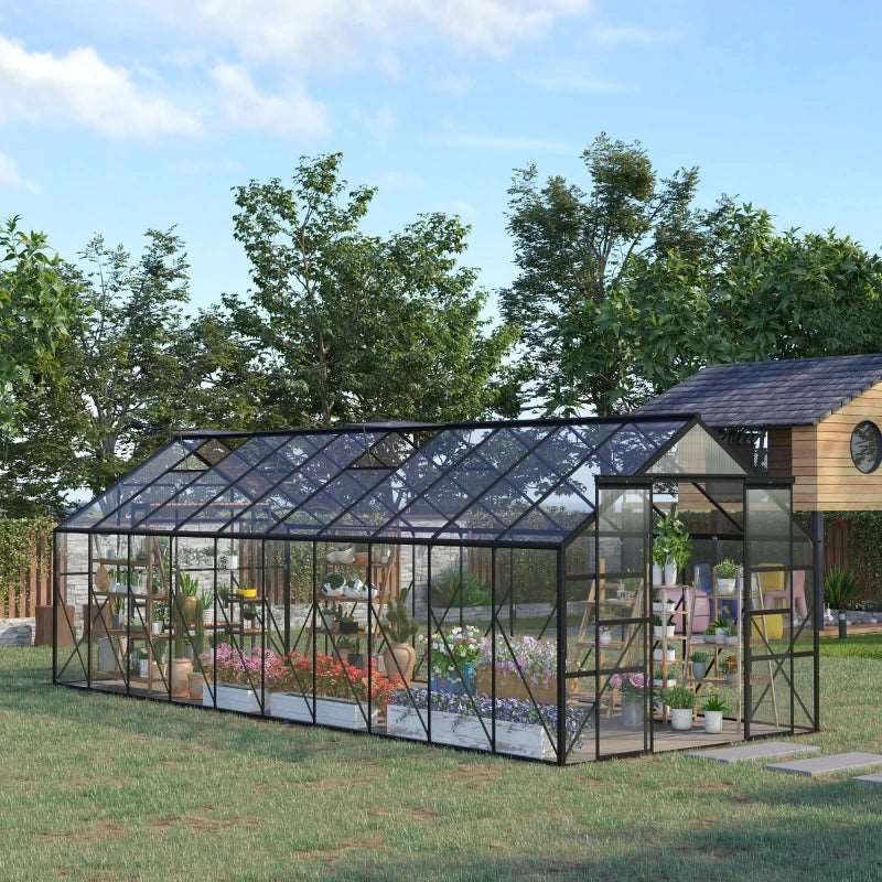 Aluminum Polycarbonate Walk-in Garden Greenhouse