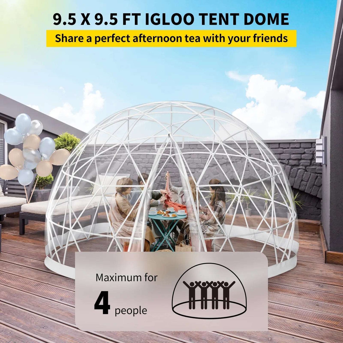 Cover Geodesic Greenhouse Dome for Outdoor Sunbubble