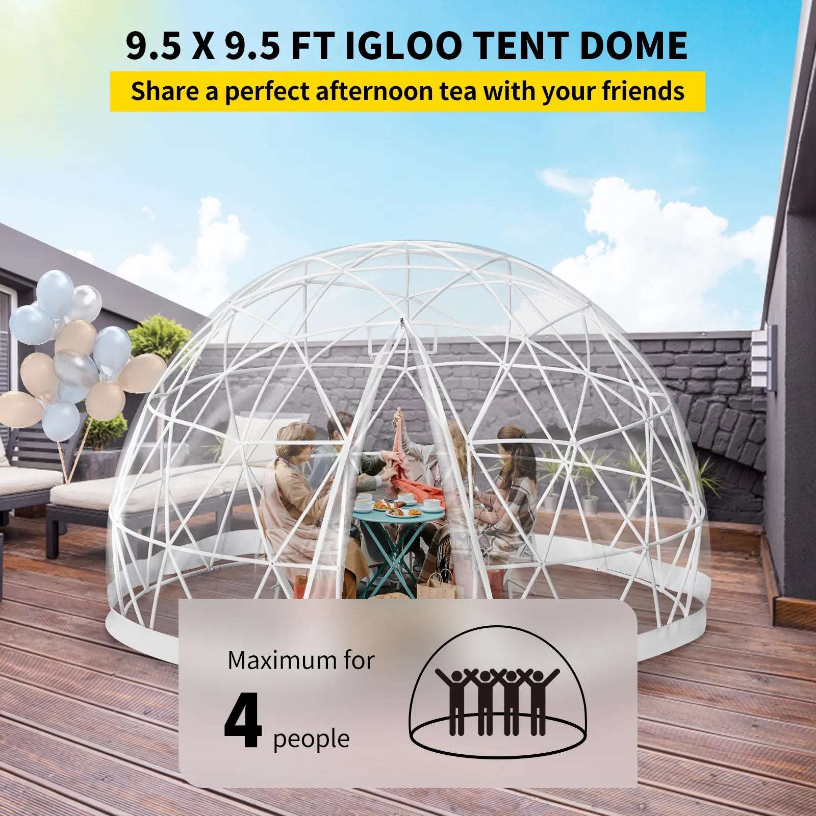 Cover Geodesic Greenhouse Dome for Outdoor Sunbubble