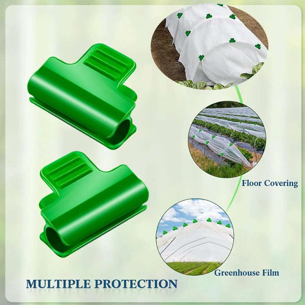 50pcs/Lot Greenhouse Clamps Film Row Cover Netting Tunnel Hoop Clip
