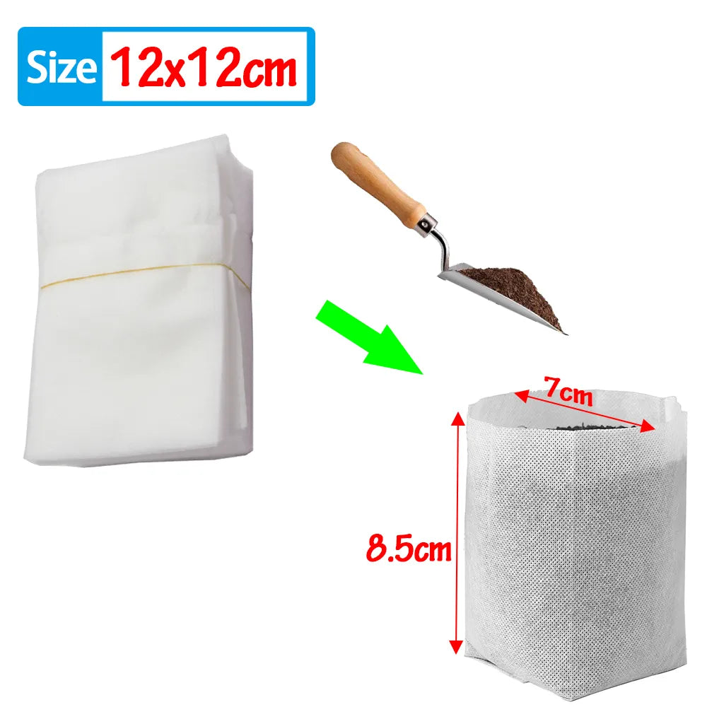 100-500Pcs Nursery Plant Grow Bags Non-woven Fabric Bags 