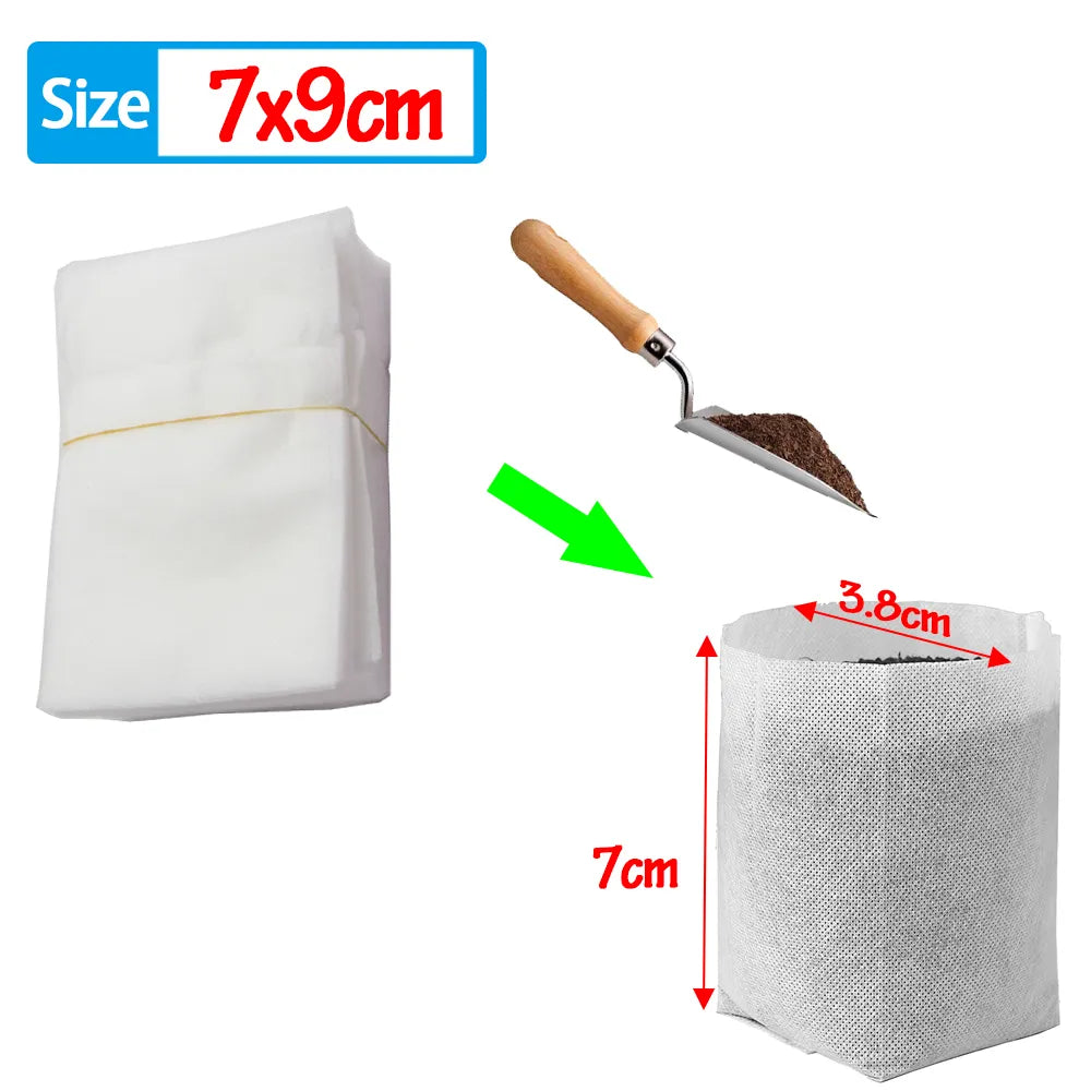 100-500Pcs Nursery Plant Grow Bags Non-woven Fabric Bags 