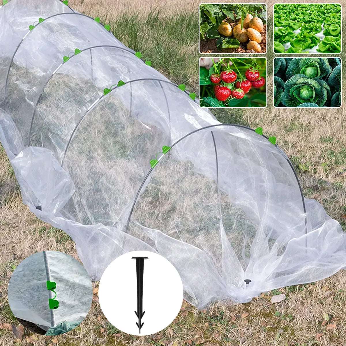 Greenhouse Plant Hoops Set Reusable Fibreglass Grow Tunnel