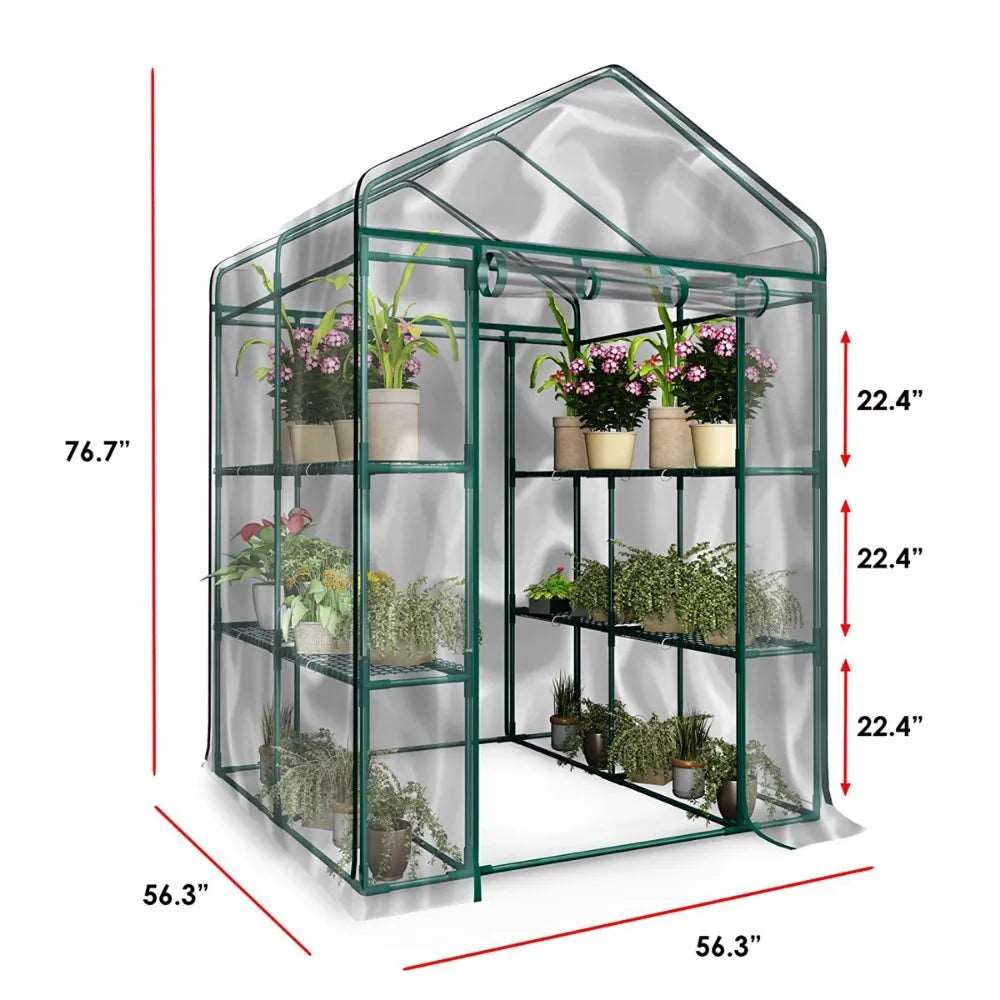 Versatile Greenhouse Steel Frame with Durable Shelves 