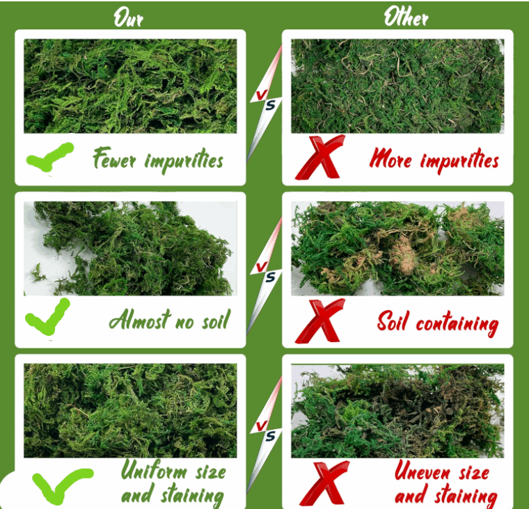 Artificial Moss Green for Potted Plant Orchid Mix Faux Sphagnum Peat Moss Pole DIY Arts Floral Garden Decoration