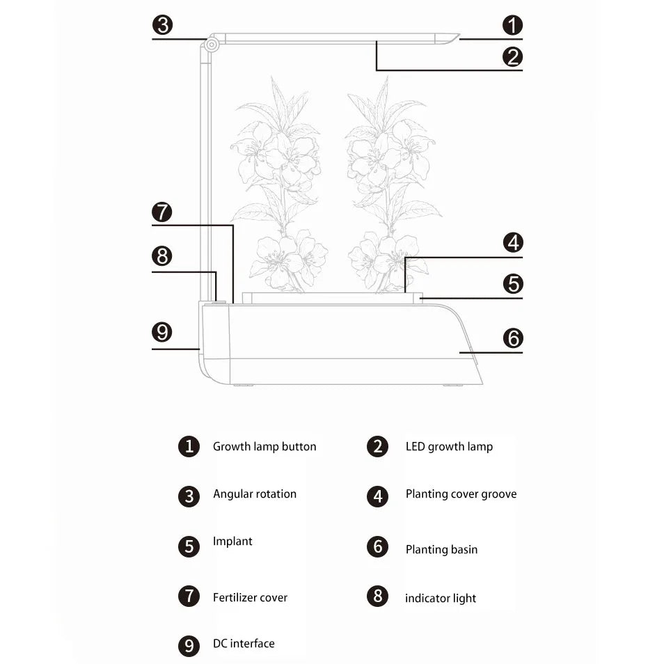 Intelligent Hydroponics Growing System Light Flower Pot
