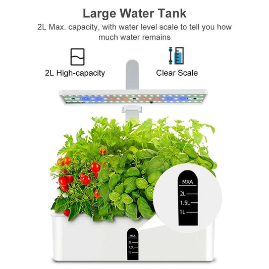 Hydroponics 15W LED Grow Lights 2L Water Tank