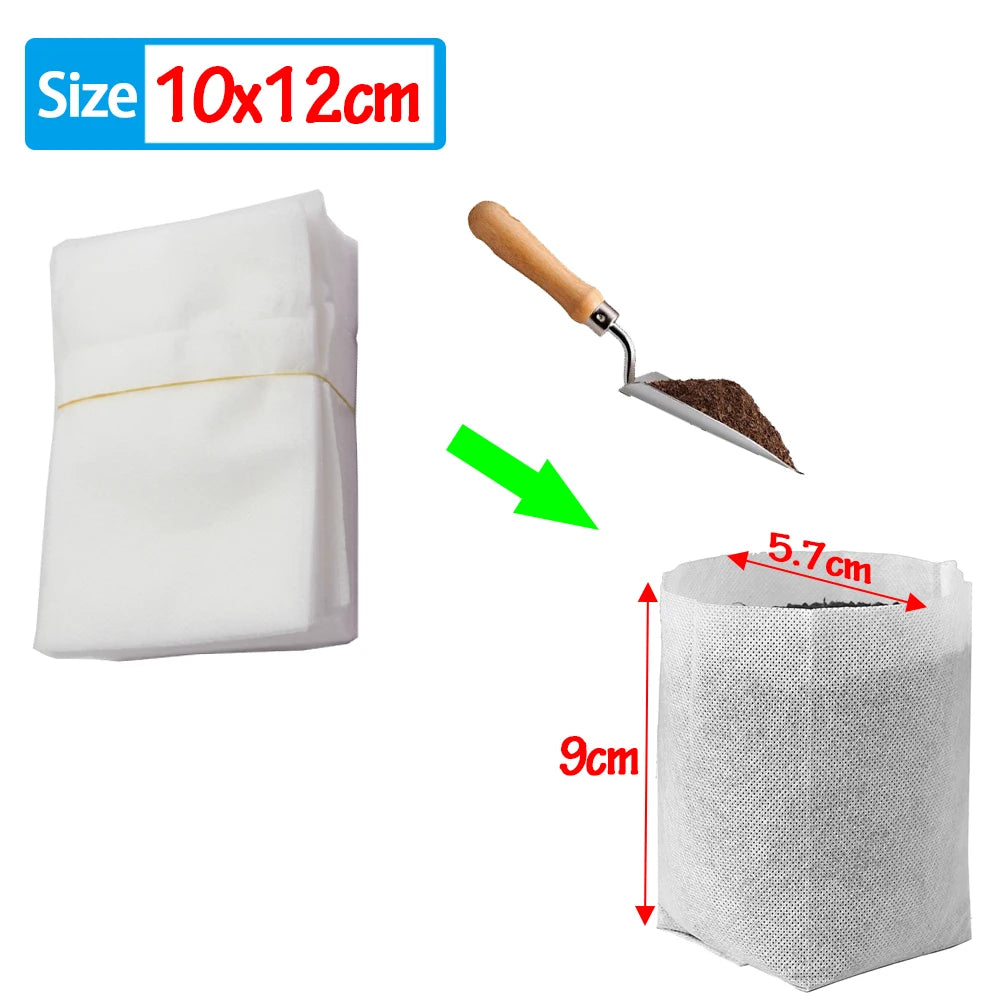 100-500Pcs Nursery Plant Grow Bags Non-woven Fabric Bags 